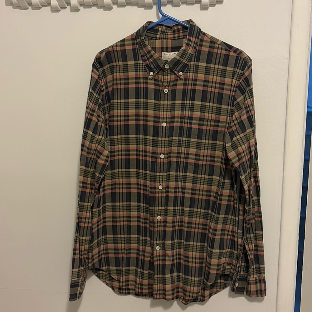 Men’s Plaid Club Monaco button up